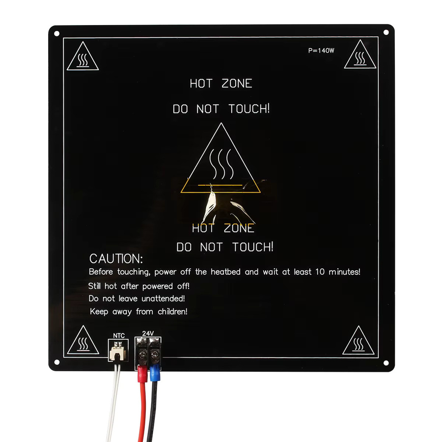 Creality Beheiztes Druckbett aus schwarzem Aluminium für Ender 3 und MK3, 24 V, NTC100K, B: 310 mm, T: 235 mm - Bild 2