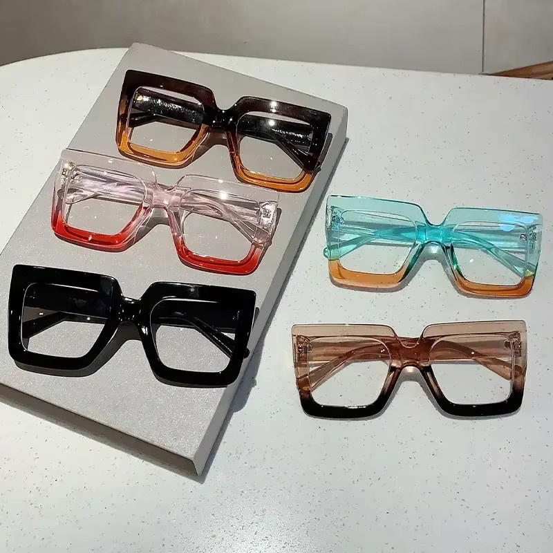 SNQP Lesebrille, quadratisch, Vollrand, transparent, blau, Kunststoff - Bild 2