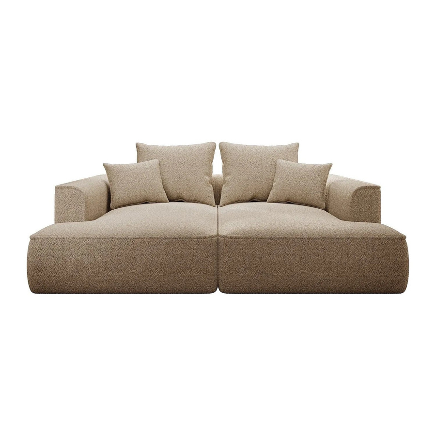 Vente-unique Sofa Pineta in Taupe und Beige aus Chenille-Stoff mit Armlehnen, Breite: 230 cm - Bild 2