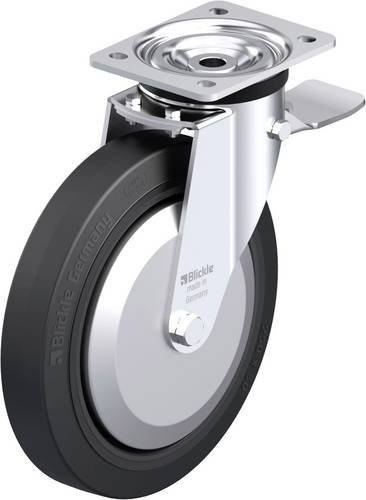 Blickle L-POEV 250K-3-ST-FA Stahlblech-Lenkrolle in Schwarz und Grau mit 250 mm Rad-Durchmesser und 600 kg Tragfähigkeit - Bild 1