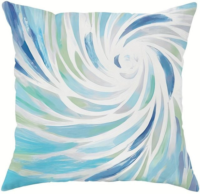 JMG Clothing Kissenbezug mit geometrischem Design in Blau, Material: Polyester, B/T/H: 50 x 50 x 0 cm - Bild 1