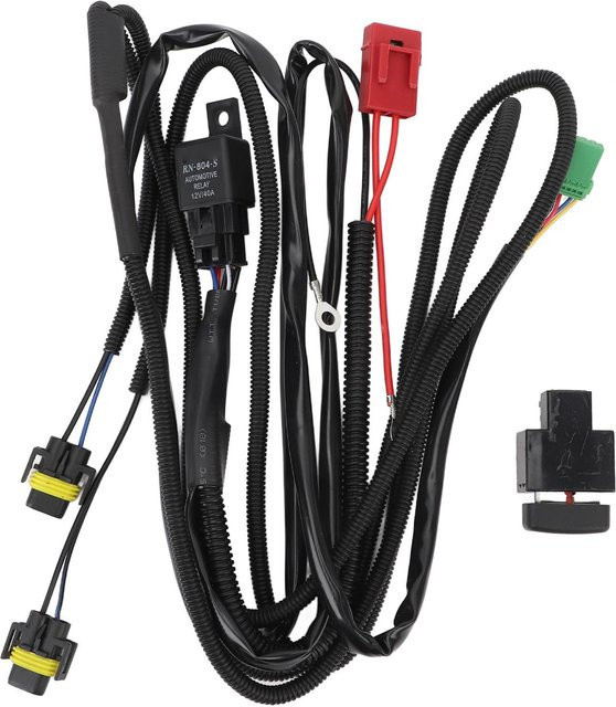 GoolRC H11 LED Nebelscheinwerfer Relais Kabelbaum mit Kontrollleuchte und Ein-Aus-Schalter, 40A Relais, Schwarz, passend für Qashqai J10, X-Trail T31 und Navara - Bild 1