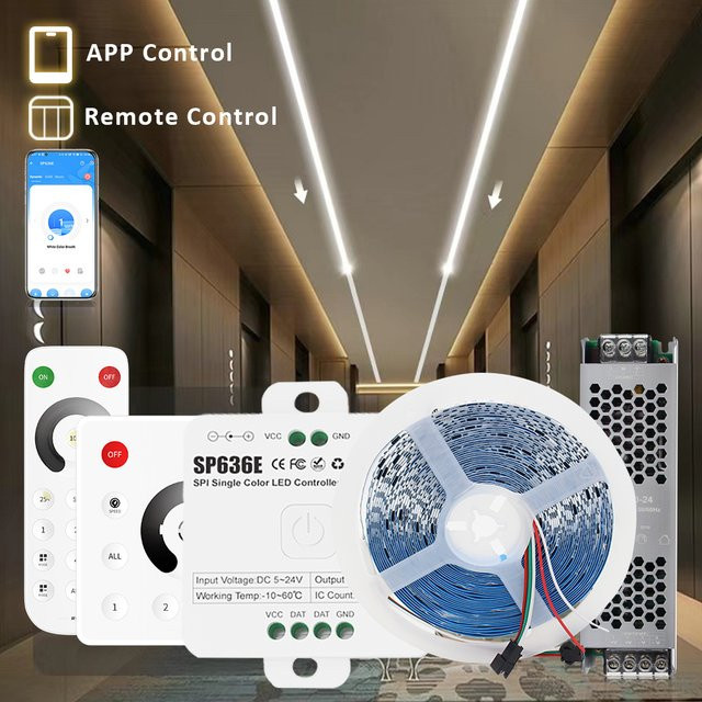 BanlanX WS2811 RGBIC LED-Streifenlicht mit SP636E App-Controller, 24 V, 2835 SMD, Weiß - Bild 1