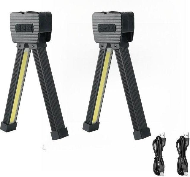 LIUXING 2er-Set tragbare Magnet-LED-Posing-Lampe in Grau mit 7-stufiger Dimmfunktion und 180-Grad-Faltung für Fitnessstudio und Selfie-Aufnahmen - Bild 1