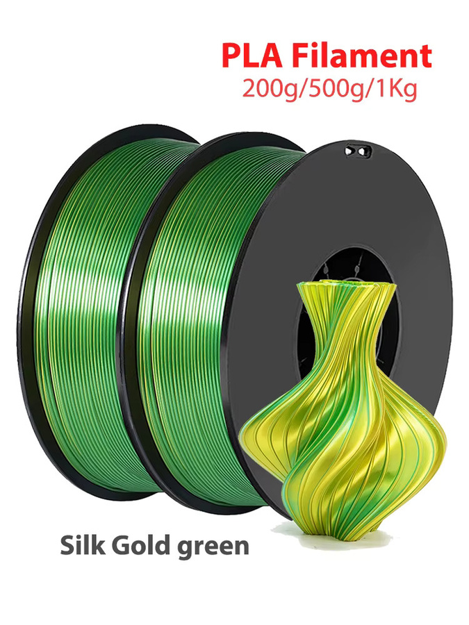 3D Maliang PLA-Seide Filament zweifarbig Gold Grün 1,75 mm für FDM 3D-Drucker - Bild 4