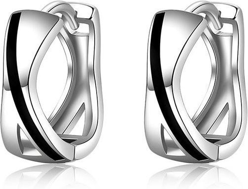 Creolen 925 Silber, Schwarz, Damen - Bild 1