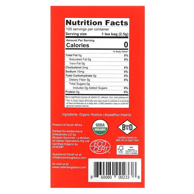 Rworld Wellness Kräutertee Rooibos koffeinfrei Teebeutel 100 Stück 250 g - Bild 2