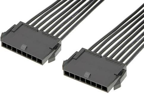 Molex Stiftgehäuse-Kabel mit 8 Polen in Schwarz und Gold (2147522081) - Bild 1