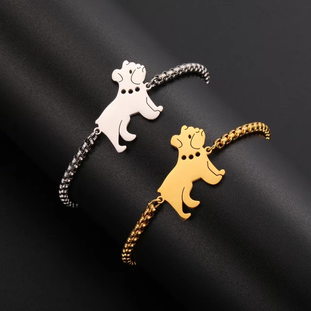 cazador Bulldogge Charm Armband, Edelstahl, Damen - Bild 1