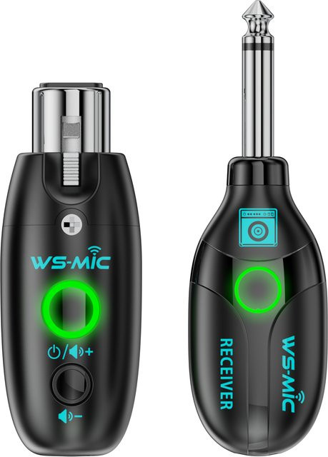 jamjum Kabelloses Mikrofon-Transceiver-Set mit Sender und Empfänger in Schwarz für hochauflösende Klangqualität und Anti-Heulen-Funktion - Bild 1