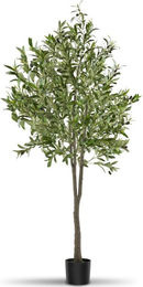 tectake Künstlicher Olivenbaum in Grün mit stabilem Kunststoff-Blumentopf - Bild 1