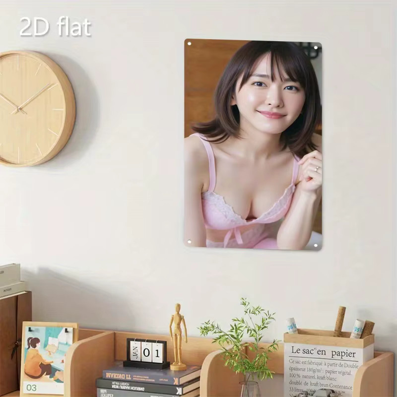 CIFBUY Vintage Japanische Anime-Frau Metall-Wandkunst-Schild in Mehrfarbig - Bild 3