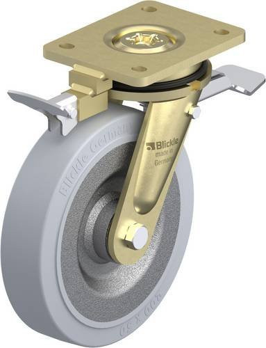 Blickle Lenkrolle mit Feststeller LS-SE 200K-ST-SG-RI4 in Silber, Rad-Durchmesser: 20 cm, Tragfähigkeit: 600 kg - Bild 1