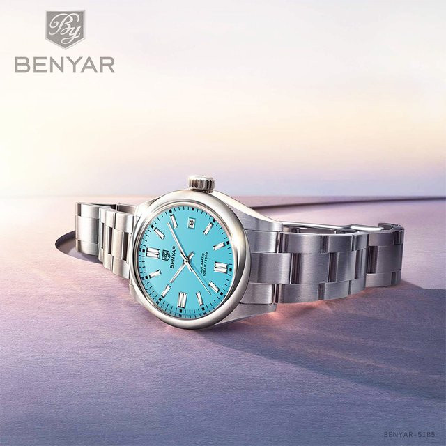 BENYAR Armbanduhr Automatik, Edelstahl, Blau, Herren - Bild 1