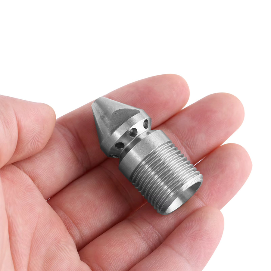 Fdit Kanalreinigungsdüse aus Edelstahl SS304 in Silber mit 3/8 BSP Außengewinde - Bild 2