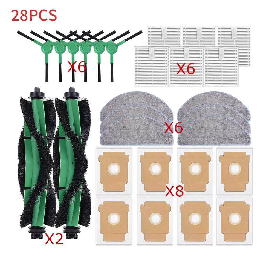 Seitenbürsten und Zubehör-Set passend für iRobot Roomba 105 Vac/Combo 2 Essential sowie Essential Vac 2 Q0520 inklusive HEPA-Filter, Mop und Staubbeutel - Bild 2