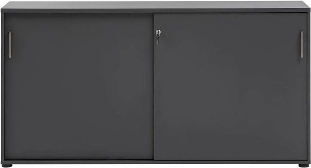 Möbelpartner Schiebtürenschrank Hippo Small Anthrazit mit 2 Schiebetüren und verstellbaren Regalböden, H x B x T: 84 x 160 x 40 cm - Bild 1