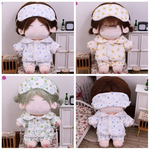 Puppen Kleidung, Cartoon Tier Stern Hemd Shorts Patch, Pyjamas Anzug, Gelb, Bunt / Mehrfarbig - Bild 1