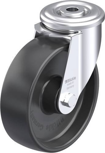 Blickle LER-PP 125R Stahlblech-Lenkrolle in Schwarz und Grau mit Rad-Durchmesser 125 mm und einer Tragfähigkeit von max. 150 kg - Bild 1