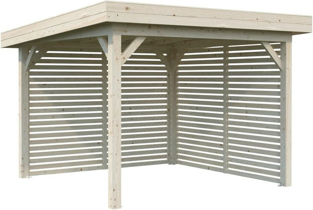 Palmako Pavillon Lenna Set 302 aus Fichtenholz in Braun mit Pultdach, B/T/H: 300 x 300 x 245 cm - Bild 1