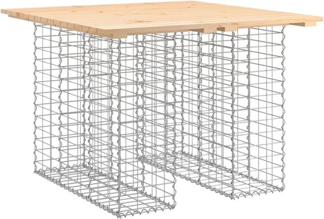 vidaXL Gartenbank aus Gabionen und Kiefernholz in Braun B: 110 cm, T: 102 cm, H: 72 cm - Bild 1