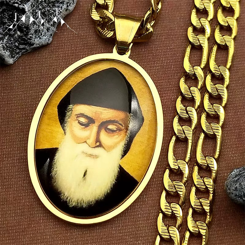 JYTF Anhänger Halskette, Edelstahl, Gold, Unisex - Bild 1