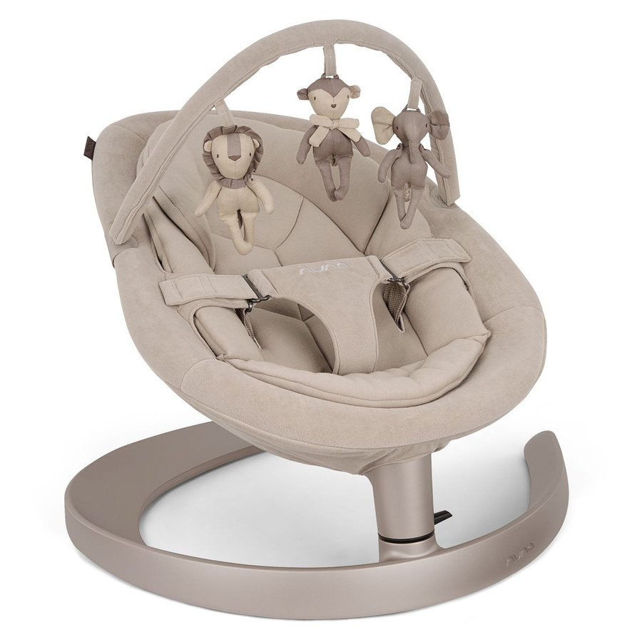 Nuna Babywippe LEAF grow ab Geburt bis 60 kg mit Spielbügel und 3 Spielfiguren in Chateau Beige/Multicolour - Bild 1