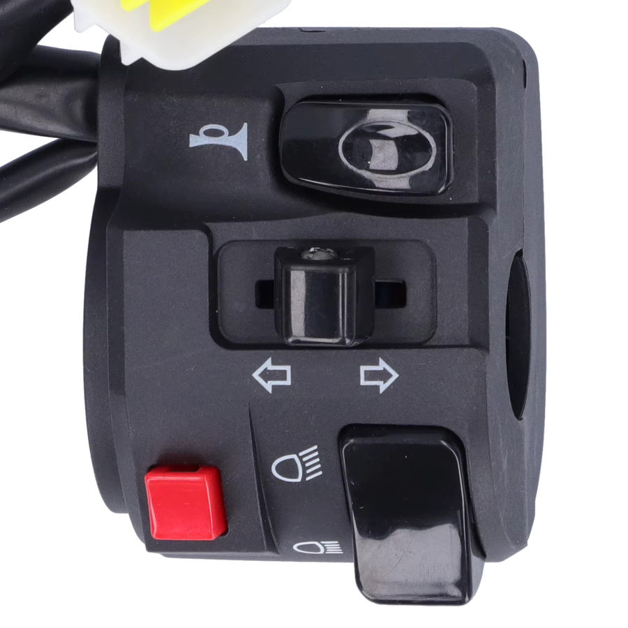 DOACT Lenkerschalter für Motorrad 7/8 Zoll mit Hupenknopf, Scheinwerfer- und Nebelscheinwerfer-Controller in Schwarz - Bild 5