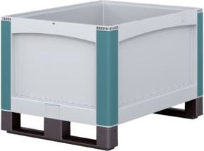 Bito Schwerlastbehälter SL mit Kufe und Klappe, Grau/Weiß, B/T/H: 80 x 60 x 42 cm - Bild 1
