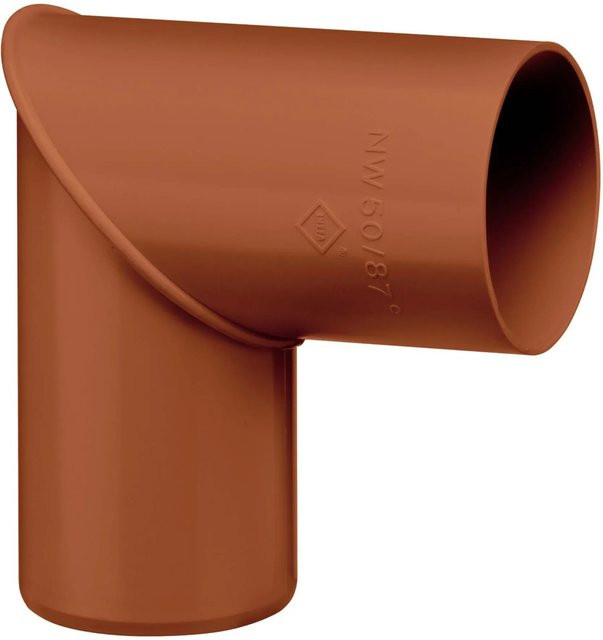 Inefa Rohrbogen 87 Grad DN 50 aus PVC in Braun für Fallrohre - Bild 1