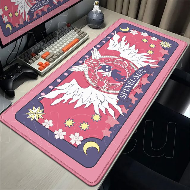 Riccu Kawaii Anime Deskmat Card Captor Sakura Mousepad in Rosa, XXL Gaming Mauspad für Laptop und Computer - Bild 1
