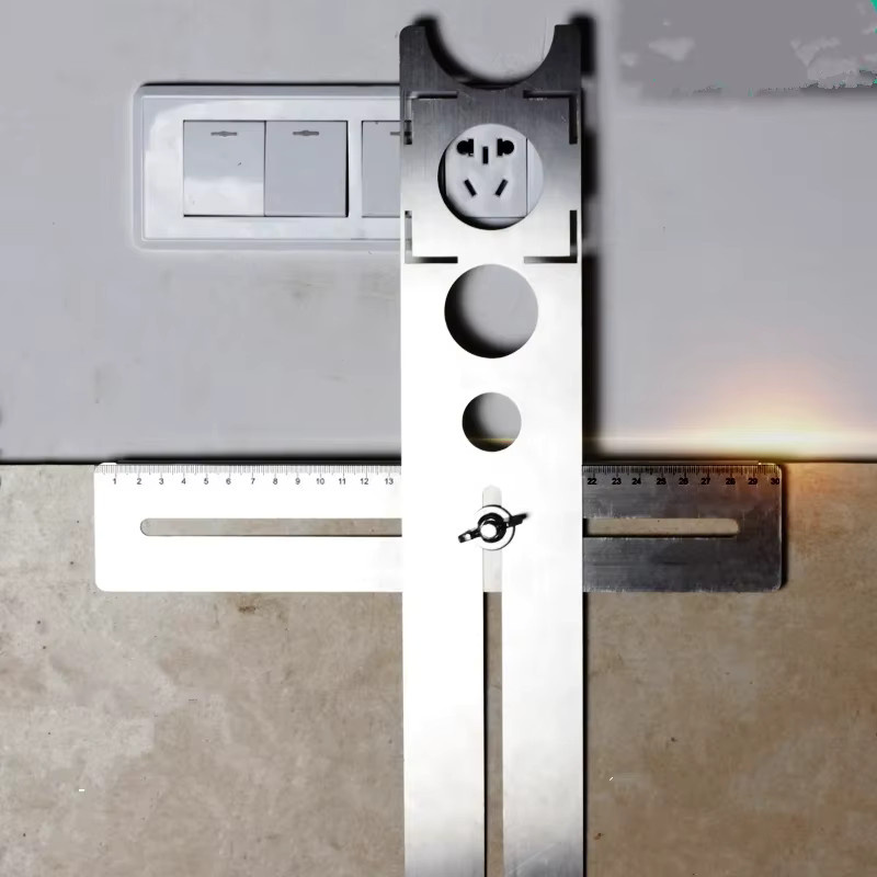 Einstellbarer Fliesen Locator und Wand Markierungslinie in Silber für Keramik Loch Cutter und Fliesen Bohrer sowie Marmor Opener Bau Werkzeug - Bild 3