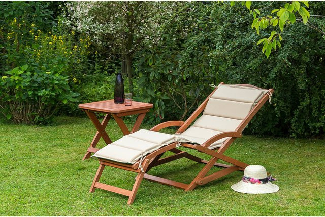 Merxx Copa Cabana 3-teiliges Set mit Schwungliege, Wendekissen und Hocker in Beige - Bild 1