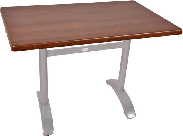 DELUKE Bistrotisch ACHE Rechteckiger Gartentisch für Garten Terrasse und Gastronomie, Farbe Anthrazit und Dunkelbraun, B/T/H: 110 x 70 x 72 cm - Bild 1