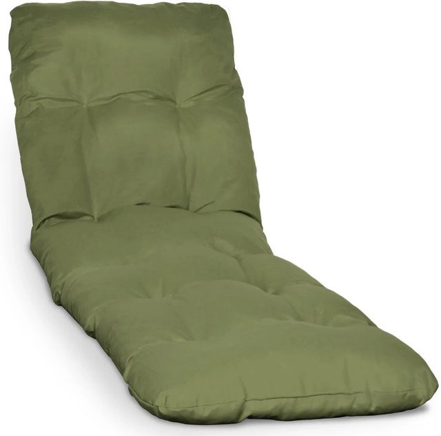 Beautissu Auflage für Sonnenliege Deckchair Flair in Olivegrün, B/T/H: 190 x 60 x 8 cm - Bild 1