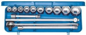 Gedore D 32 EMU-2 Steckschlüssel-Satz 3/4 Zoll, 14-teilig, UD-Profil, Chrome Vanadium, Blau - Bild 1