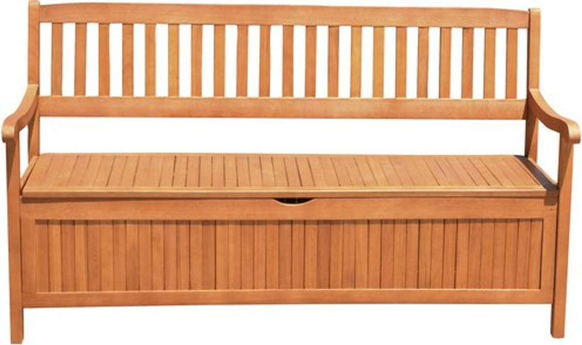 Gartenbank Houston 3-Sitzer von Garden Pleasure aus Eukalyptusholz in Braun, B/H/T: 157 x 90 x 59 cm - Bild 2
