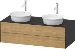 Duravit Waschtischunterschrank White Tulip in Weiß und Mattgrau, Breite: 130 cm, Tiefe: 55 cm, Höhe: 40,8 cm - Bild 1
