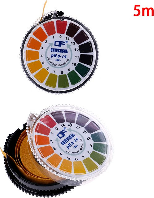 HELTC pH-Messgerät Lackmuspapier Rolle 5m für präzise pH-Wert-Messungen von Wasser, Urin, Speichel und Boden, Multicolor - Bild 1