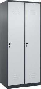 C+P Spind Classic PLUS Spind mit 2 Abteilen, Anthrazit/Grau, H x B x T: 185 x 80 x 50 cm, mit Sicherheits-Drehriegel, 4 Garderobenhaken und Trennwand mittig - Bild 1