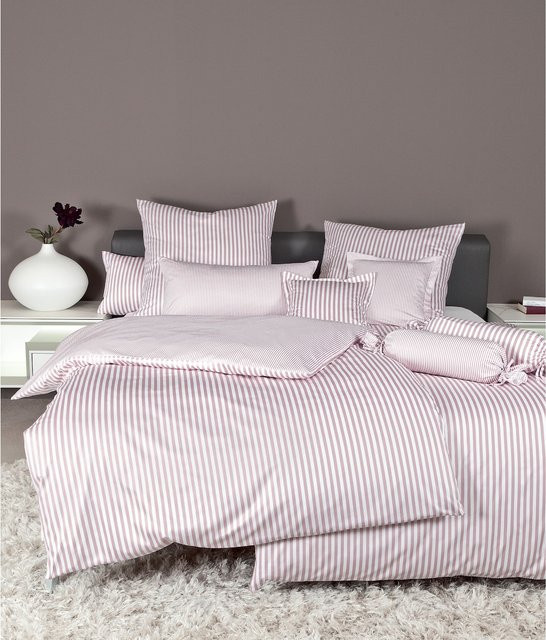 Janine Modern Classic 3912 Bettwäsche aus Mako-Satin in Pink, gestreift, atmungsaktiv, B/H: 135 x 200 cm und 40 x 80 cm - Bild 2