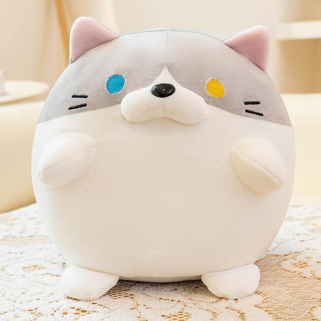 Yiran Health & Beauty Süße Dicke Katze Plüschtier, 20cm, Grau - Bild 1