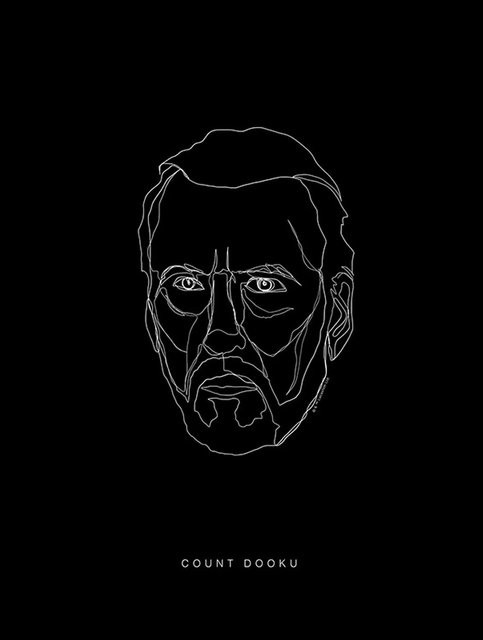 Disney Star Wars Dooku Poster in Schwarz-Weiß, B x H: 30 x 40 cm - Bild 1