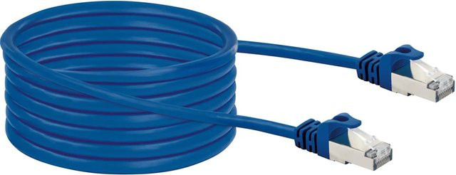 Schwaiger CAT8 Ethernet LAN Netzwerkkabel S/FTP Blau 10 m - Bild 1