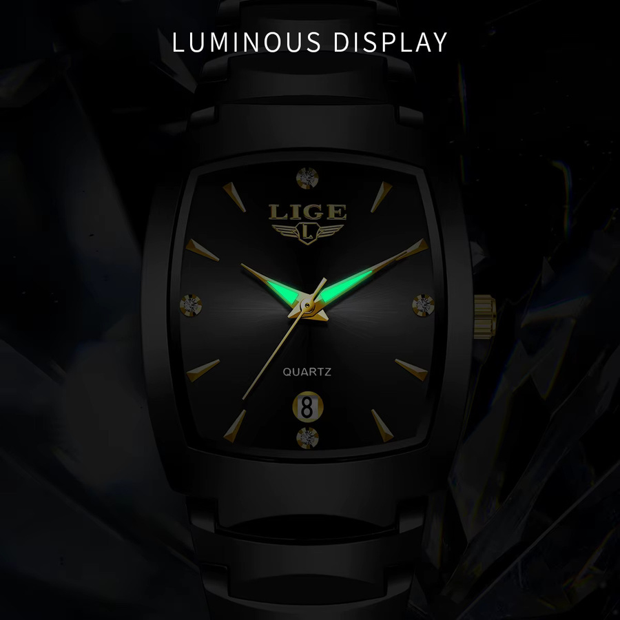 LIGE Armbanduhr, Quarz, Silikon, Schwarz, Damen - Bild 3