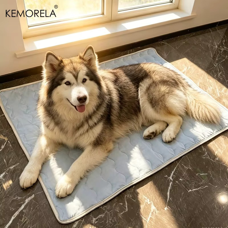 KEMORELA Sommer-Hundekühlmatte in Blau, waschbare und geruchsabweisende Hundetrainingsunterlage für alle Jahreszeiten - Bild 3
