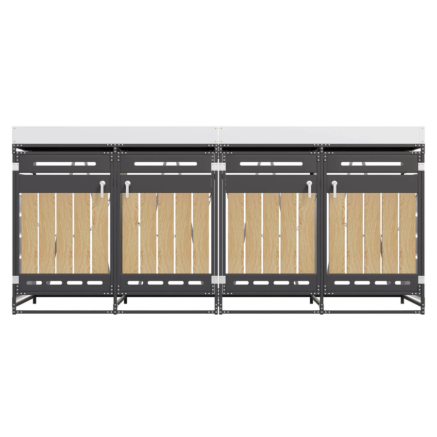 Merax Nachttisch mit Ablagefach und Seitenfächern in Braun, Modernes Design aus Holzoptik, B/T/H: 90 x 20 x 120 cm - Bild 2