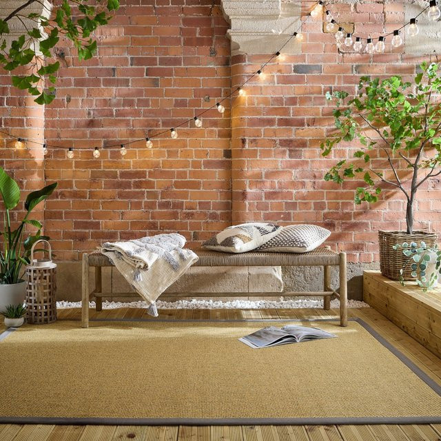 Outdoor-Teppich Kadima Design Bordüre Natur-Grau B: 120 cm, T: 170 cm - Bild 1