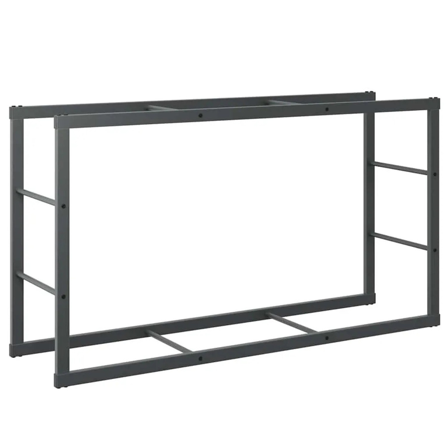 vidaXL Brennholzregal aus Stahl in Schwarz, B/T/H: 110 x 30 x 61 cm - Bild 2