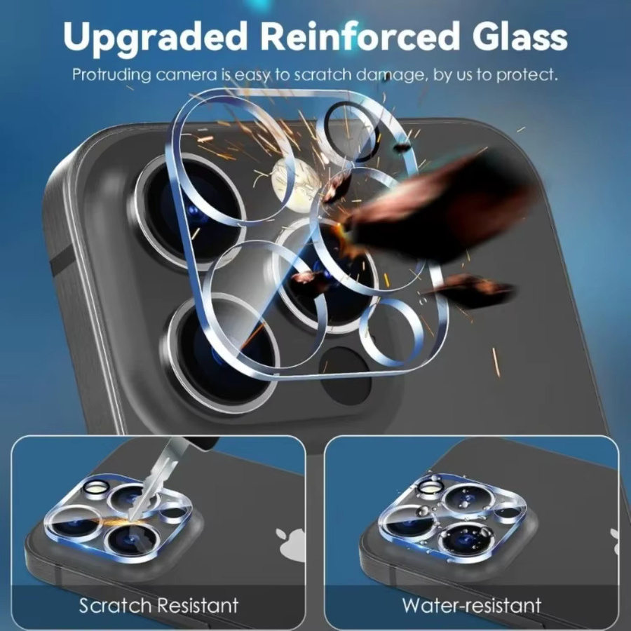 4-in-1 Schutzset für Apple iPhone mit 2 Stück gehärtetem Glas und 2 Stück Kameraschutzfolien in Transparent - Bild 5
